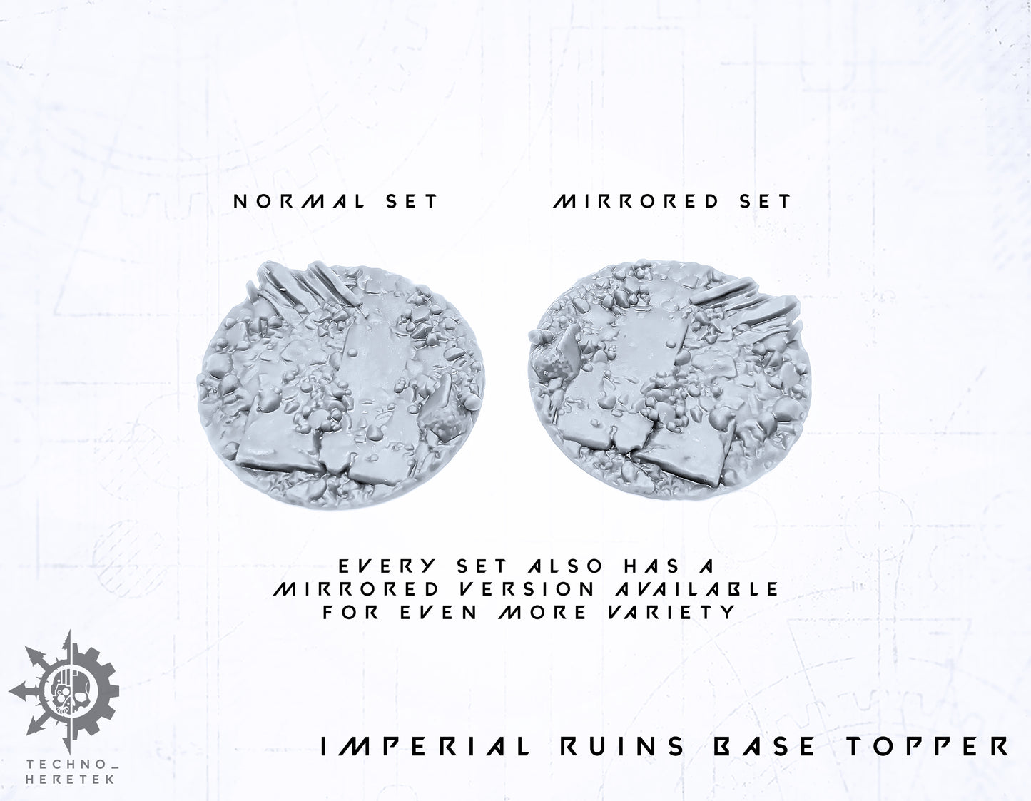 Base Topper Imperium Gothic Ruins - 5x 40mm