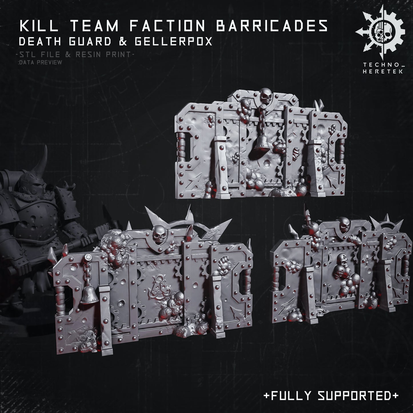 Death Guard Faction Barricades for Kill Team - STL File Pack
