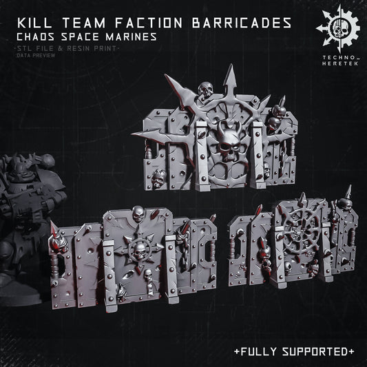Chaos Space Marines Faction Barricades for Kill Team - STL File Pack