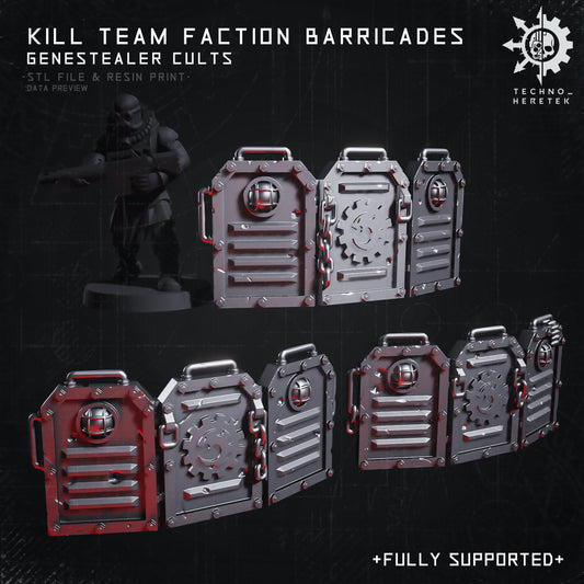 Genestealer Cults Faction Barricade for Kill team - STL File Pack