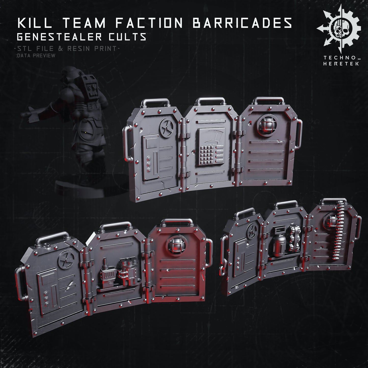 Genestealer Cults Faction Barricade for Kill team - STL File Pack