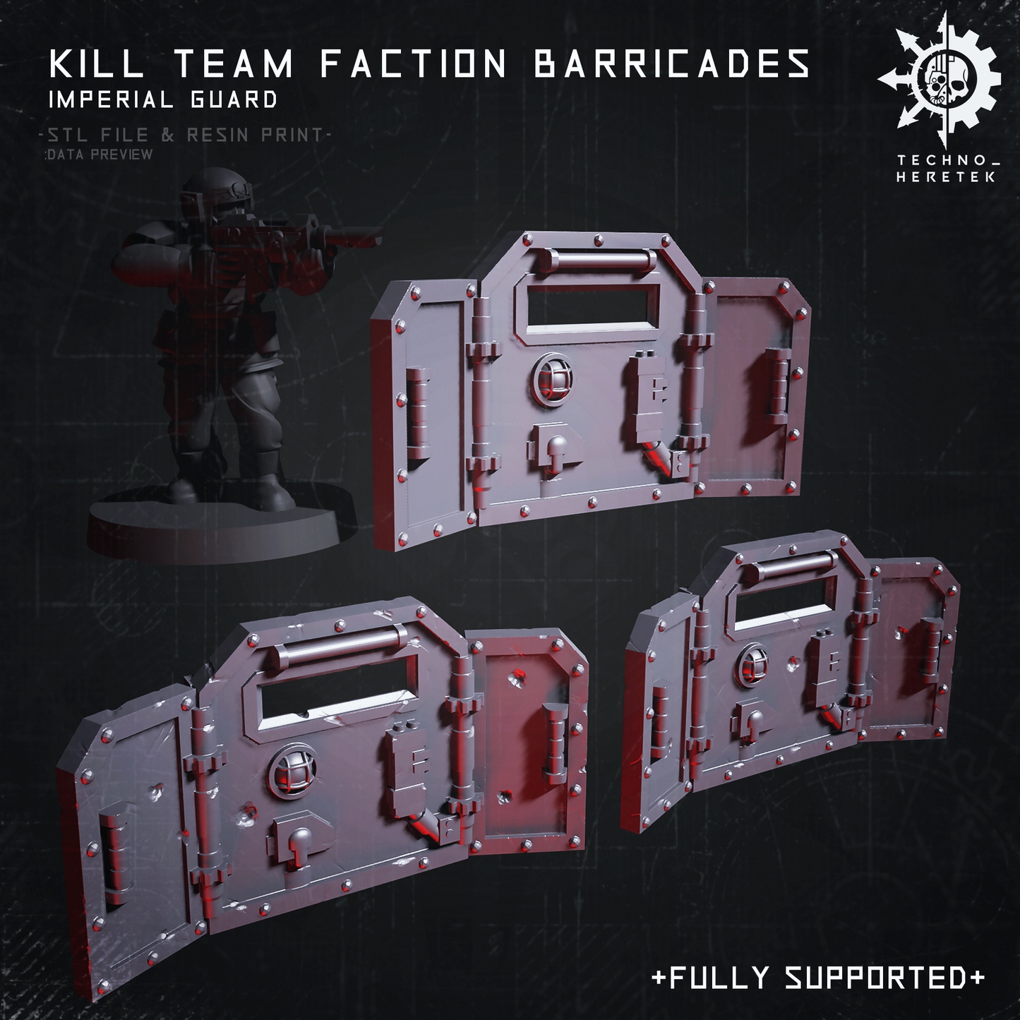 Imperial Guard Faction Barricade for Kill team - STL File Pack