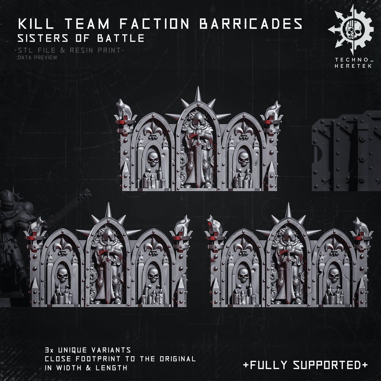 Sisters of Battle Faction Barricades for Kill Team - STL File Pack