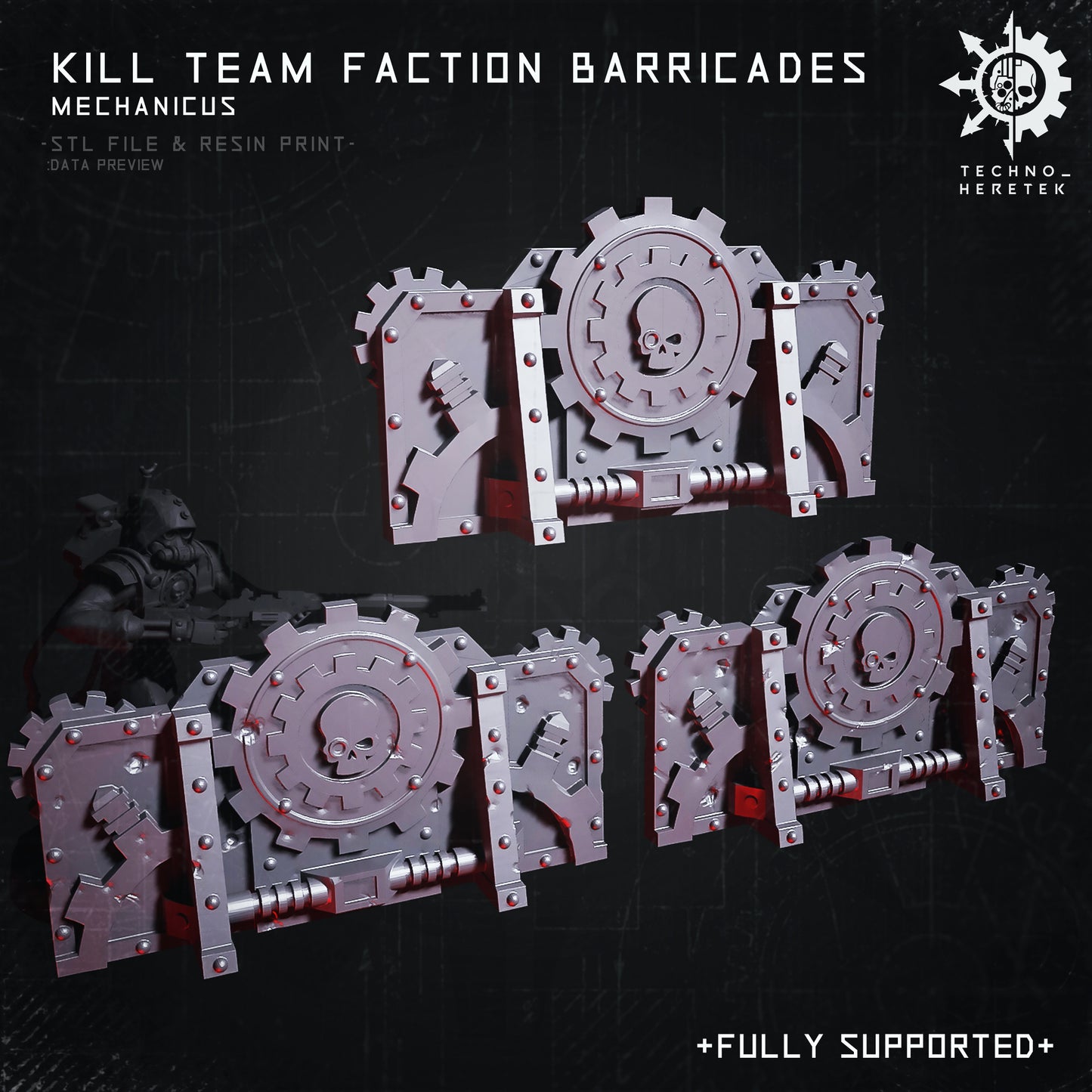 Mechanicus Faction Barricade for Kill team - STL File Pack