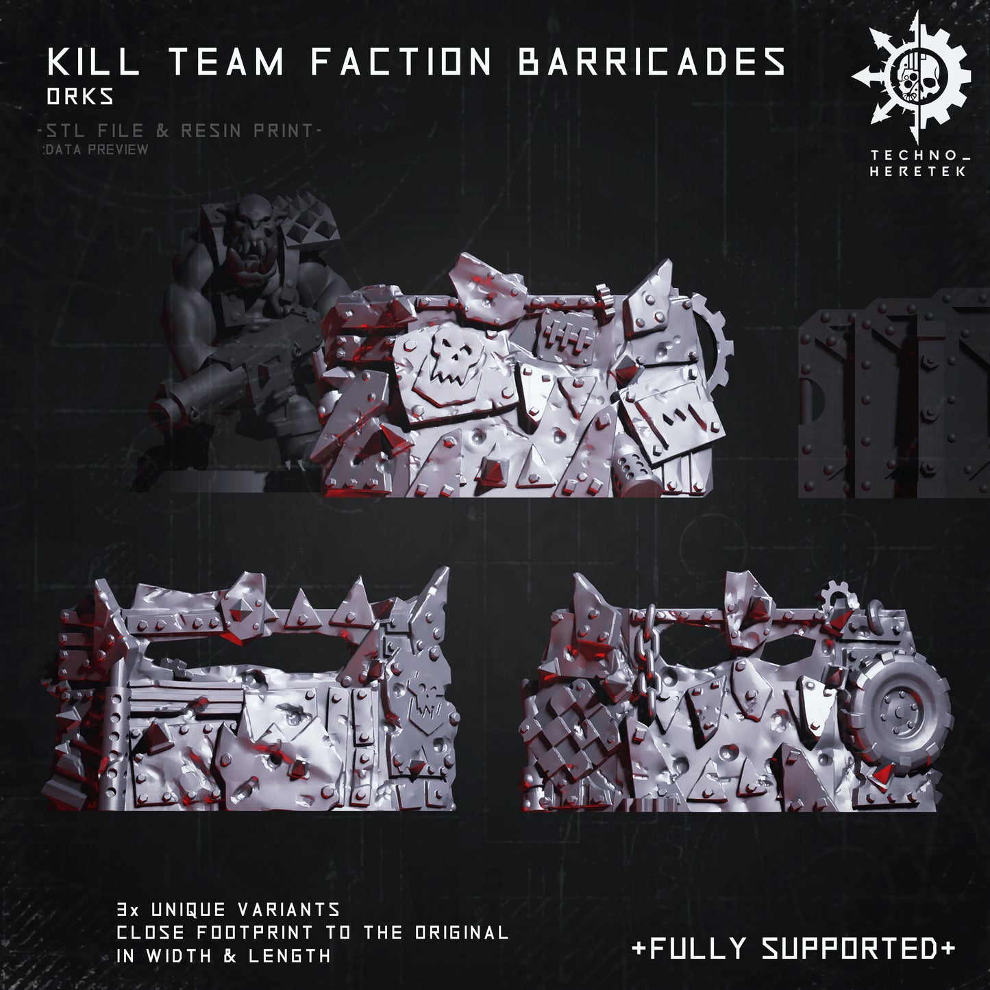 Ork Faction Barricade for Kill team - STL File Pack