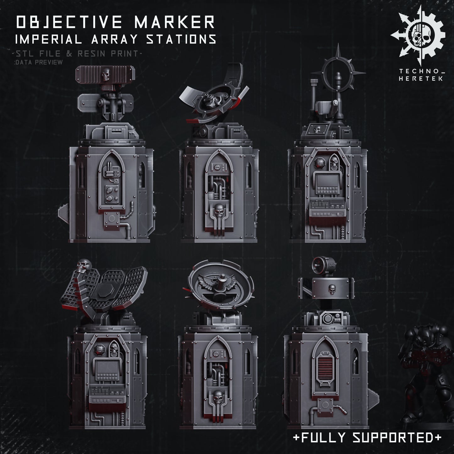 Imperial Objective Marker - Relay Stations  - for Narrative Wargame tabletop