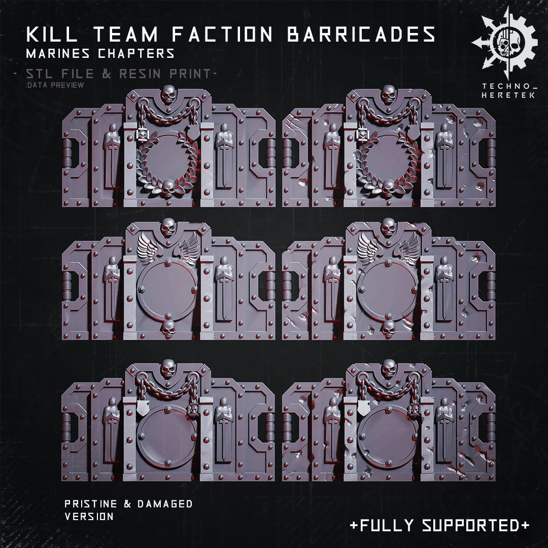 Marines Faction Barricade for Kill team - STL File Pack