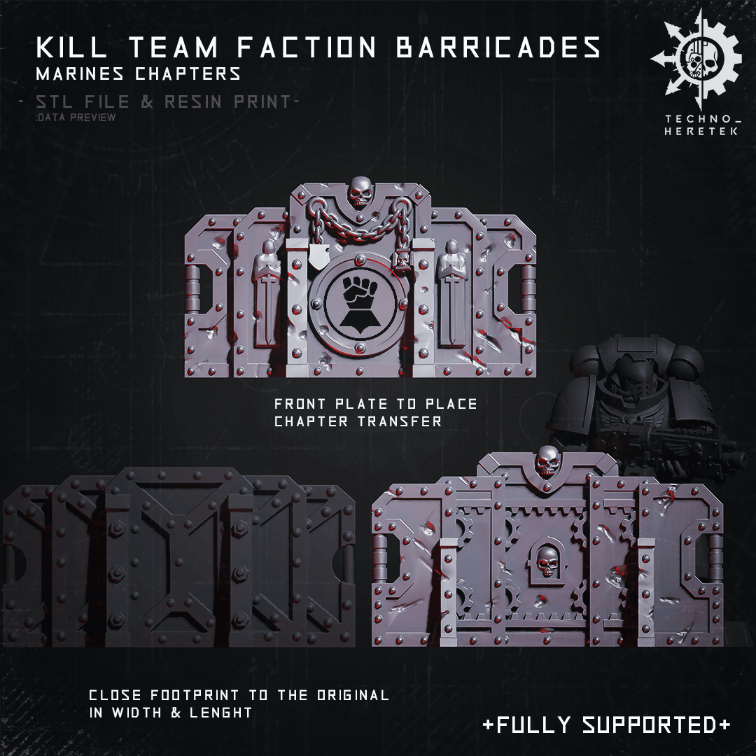 Marines Faction Barricade for Kill team - STL File Pack