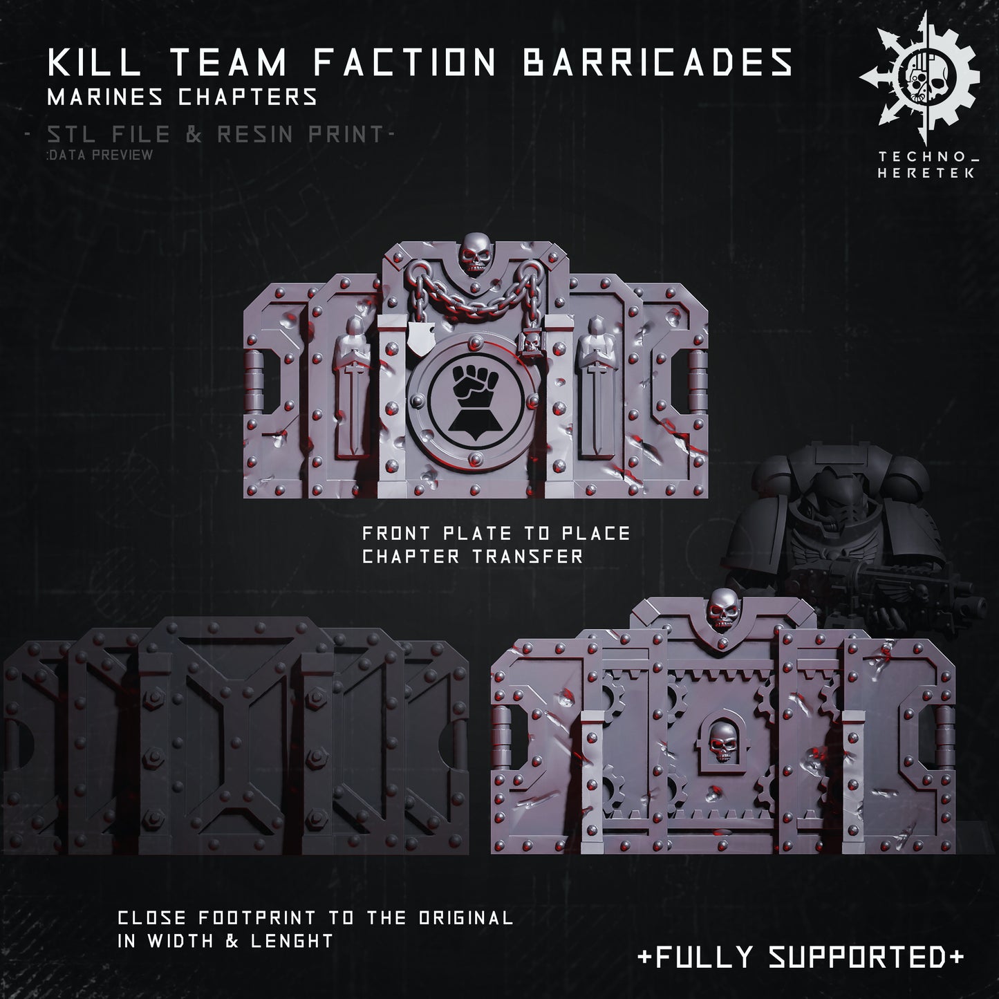 Marines Chapters Faction Barricades - for Kill Team
