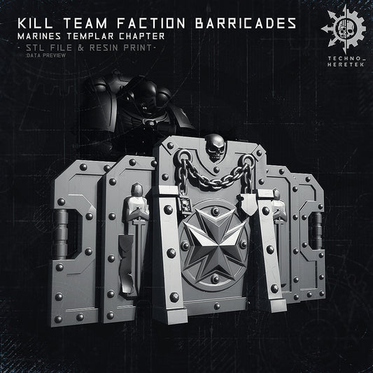 Back Templar Faction Barricade for Kill team - STL File Pack