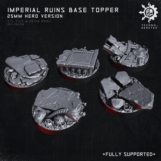 IMPERIAL RUINS BASE TOPPER 25mm Hero - STL File Pack