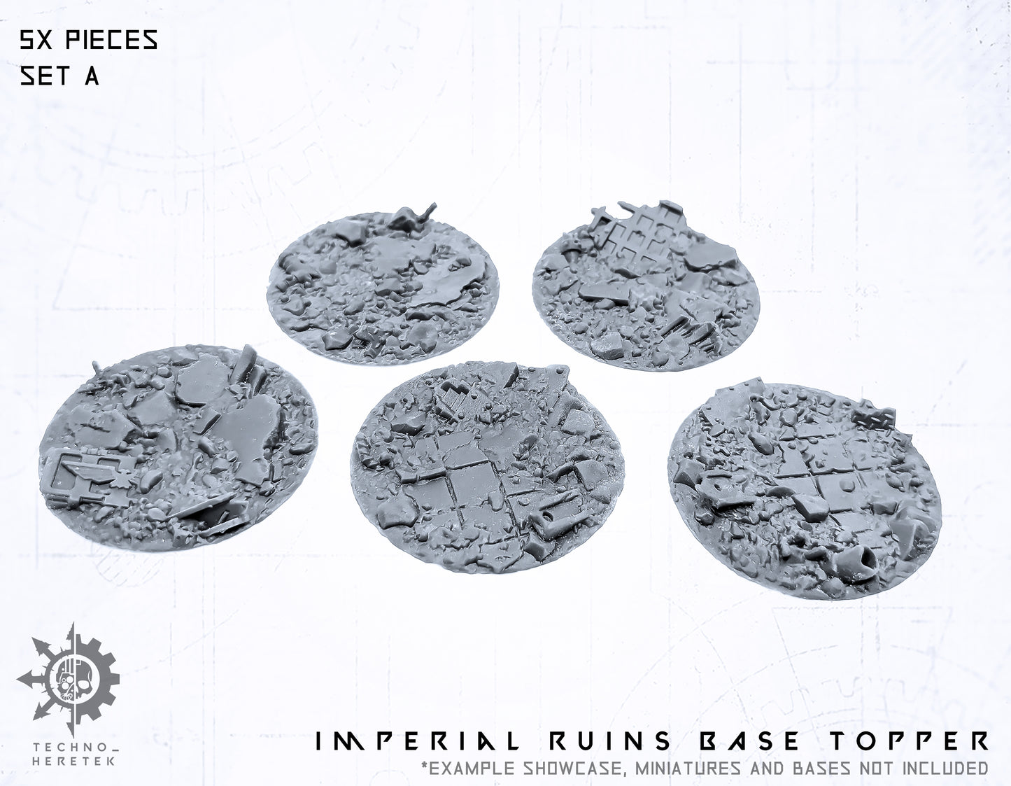 Base Topper Imperium Gothic Ruins - 5x 40mm