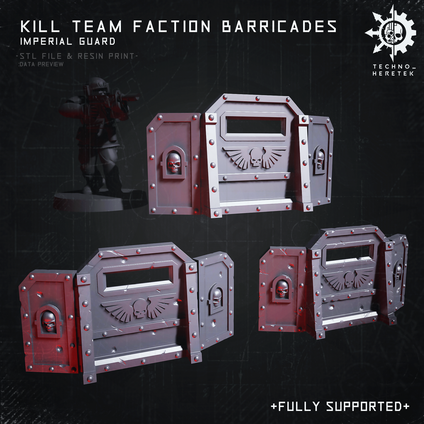 Imperial Guard Faction Barricade for Kill team - STL File Pack