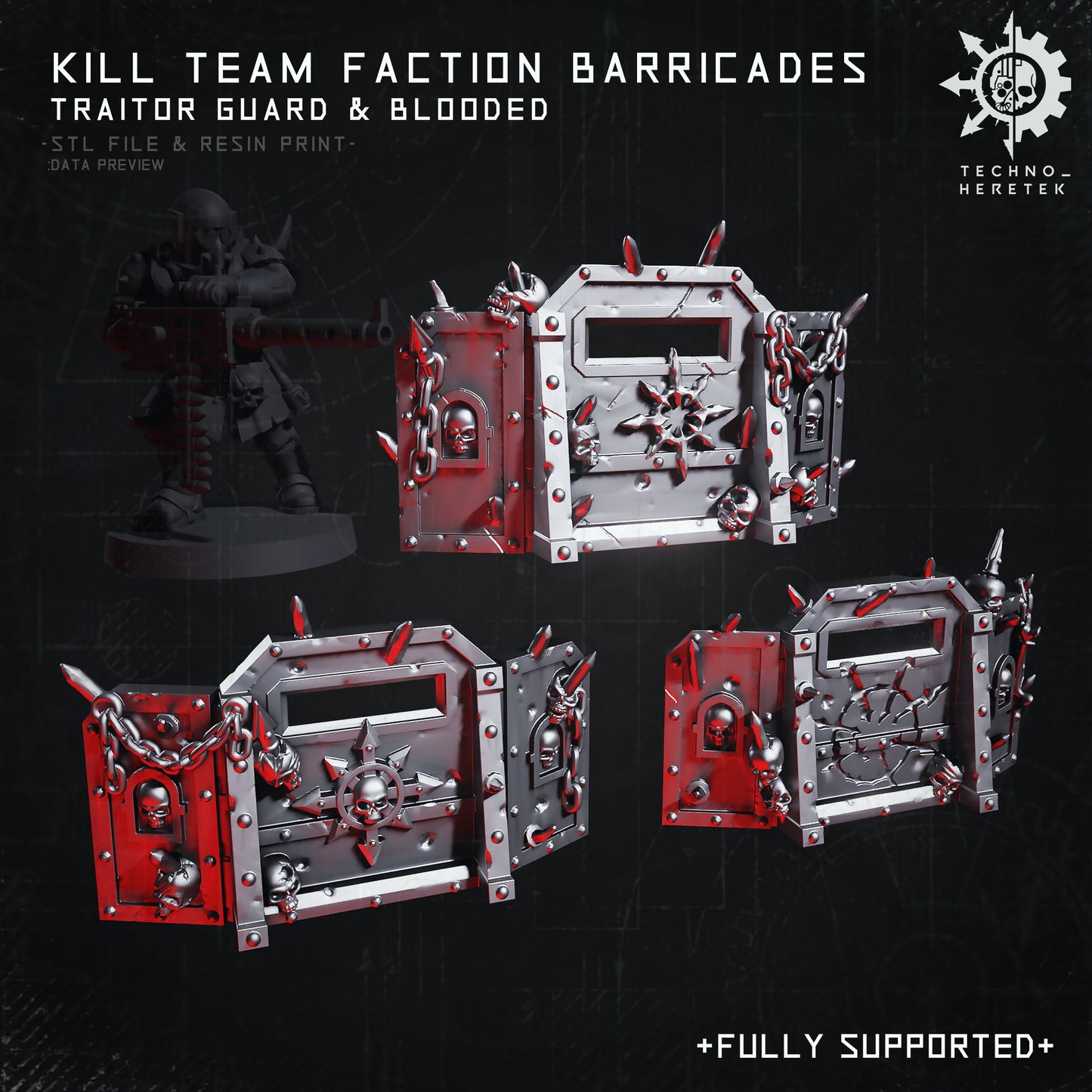 Traitor Guard Faction Barricade for Kill team - STL File Pack
