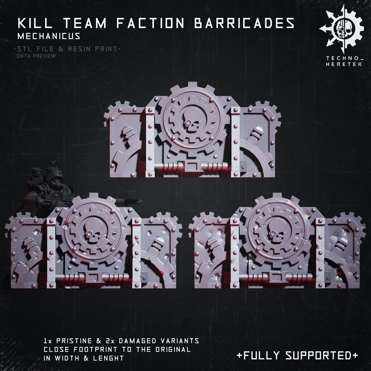 Mechanicus Faction Barricade for Kill team - STL File Pack