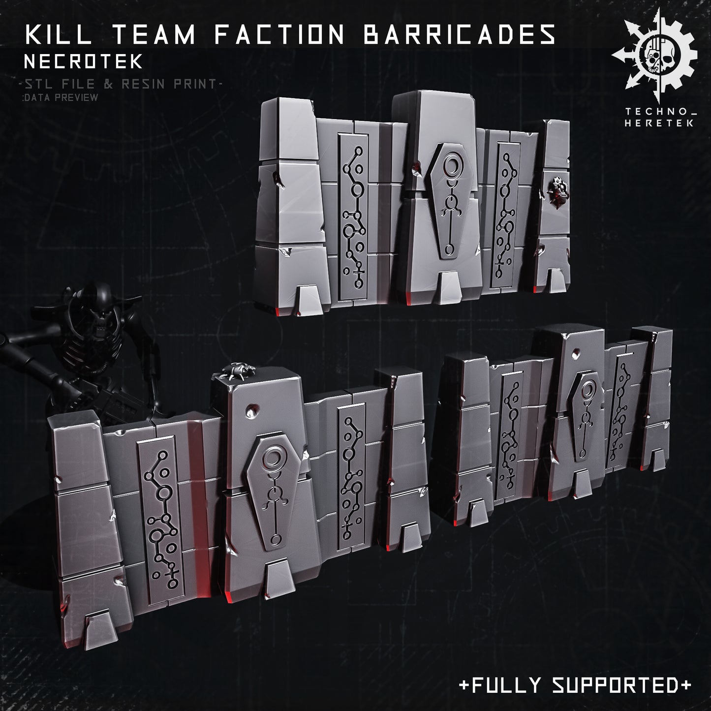 Necrotek Faction Barricades for Kill Team - STL File Pack