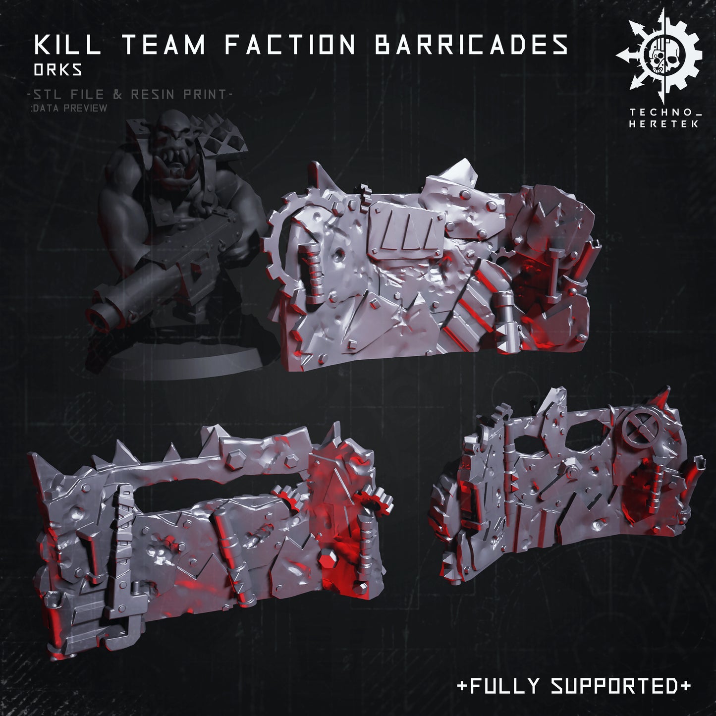 Ork Faction Barricade for Kill team - STL File Pack