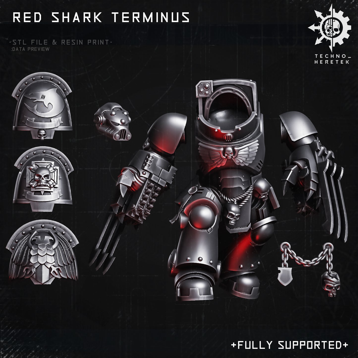 Red Shark Terminus Captain - STL File Pack