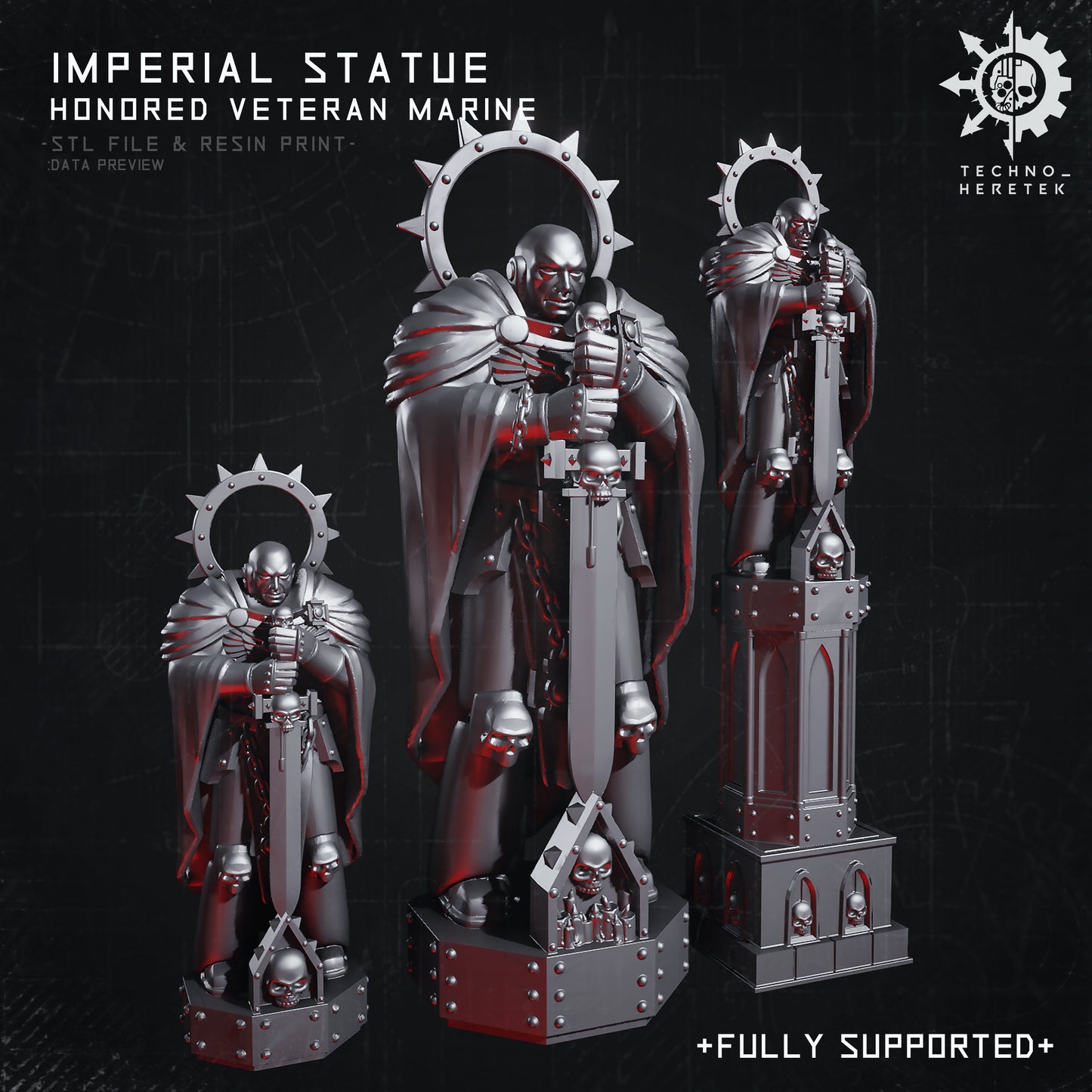 Imperial Statue - Honored Veteran Marine - STL File Pack