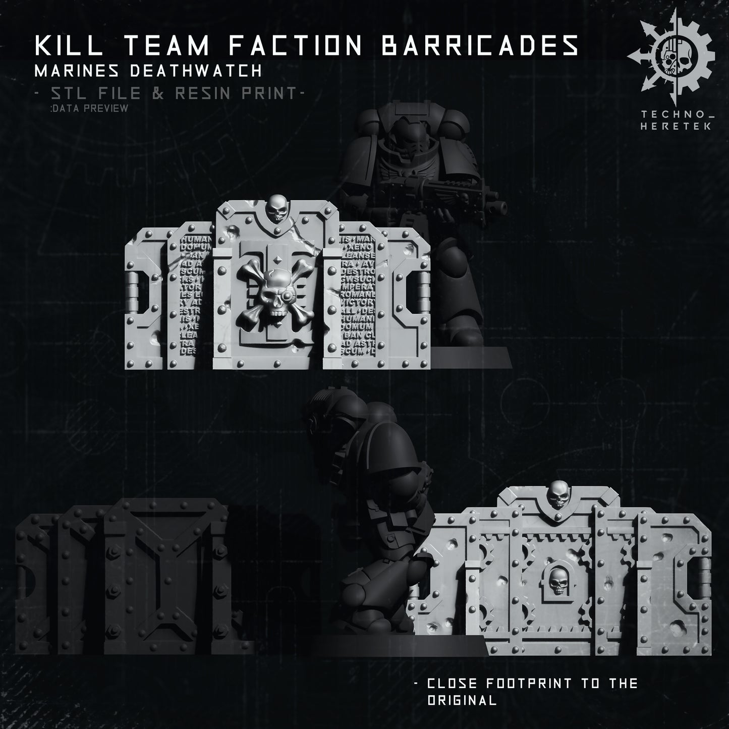 Deathwatch Faction Barricade for Kill Team - STL File Pack