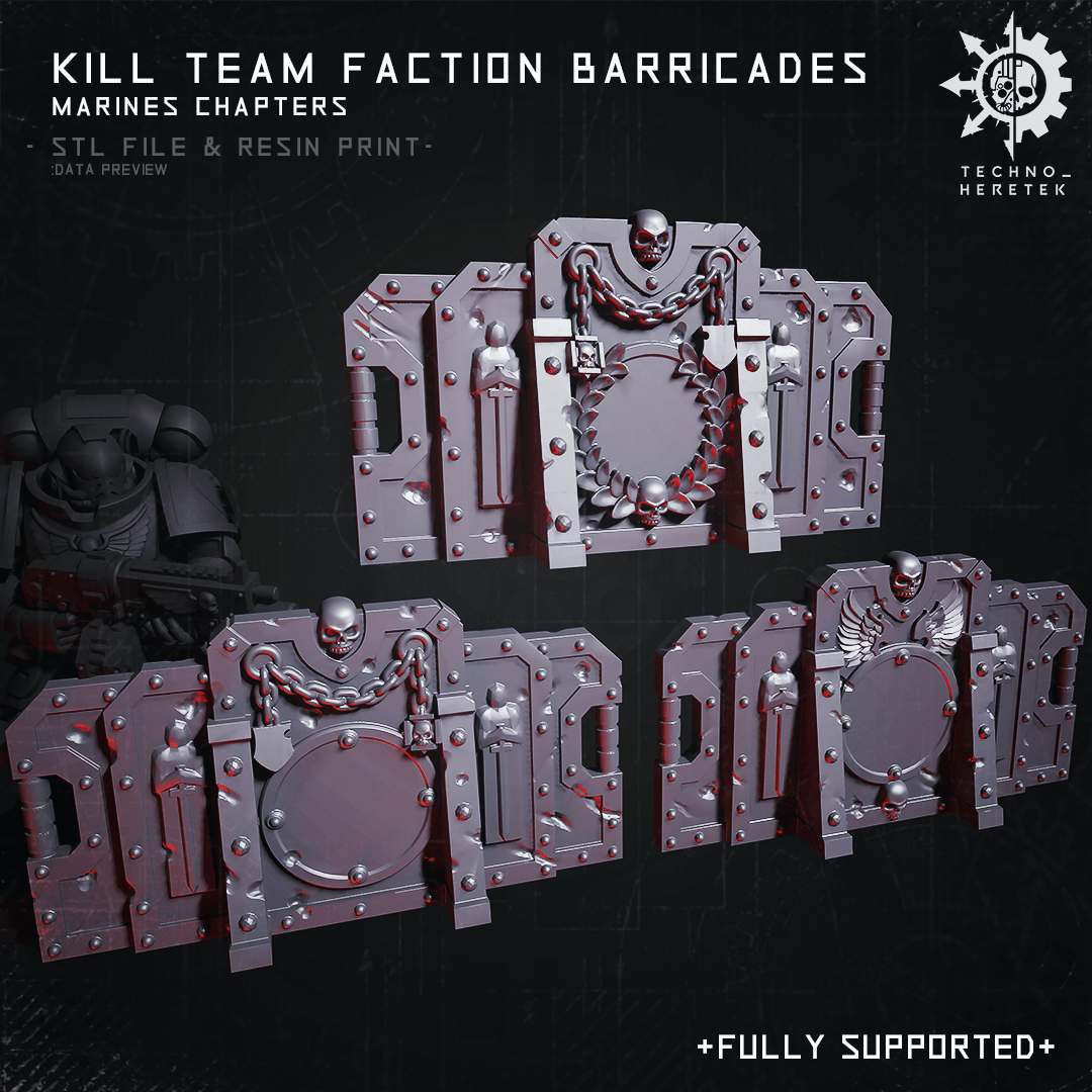 Marines Faction Barricade for Kill team - STL File Pack